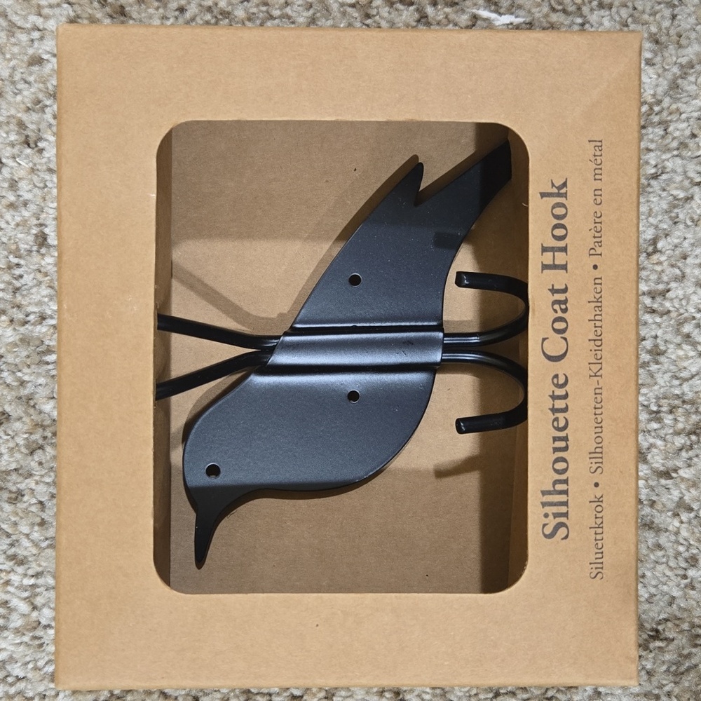 Wildlife Garden Black Bird Silhouette Coat Hook